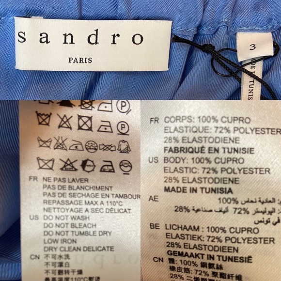 Sandro Paris Blue Off the Shoulder Top Size L NWT - Picture 10 of 12
